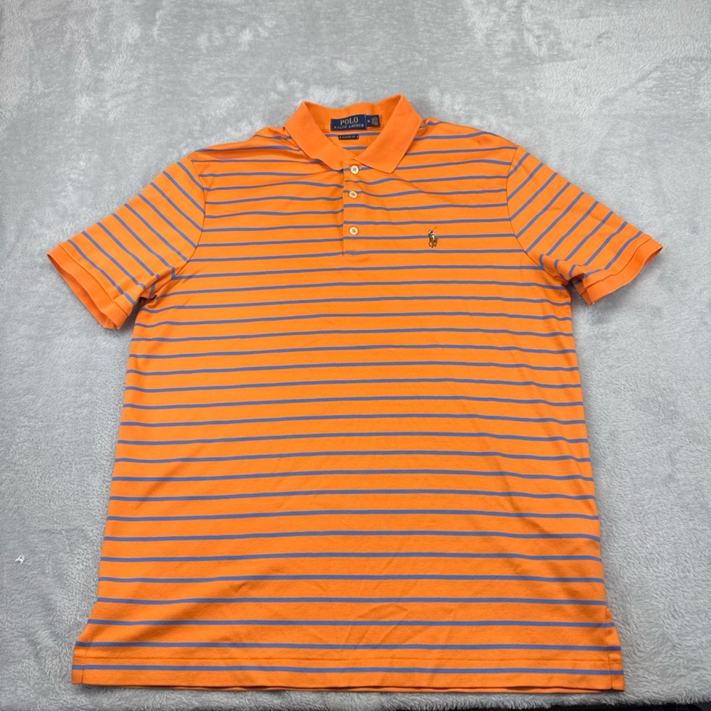 Ralph Lauren Beach Orange/Heaven Blue Polo Shirt Men’s Size M